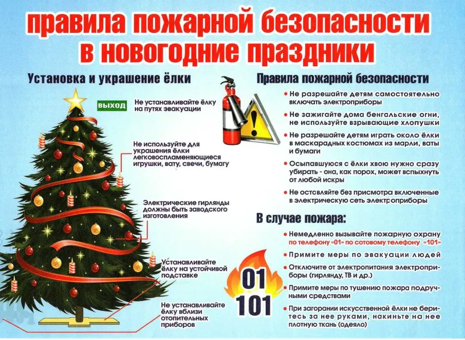 Требования пожарной безопасности в период новогодних празднований в быту