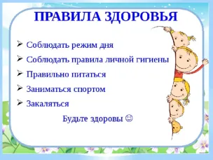 Основные принципы здорового образа жизни