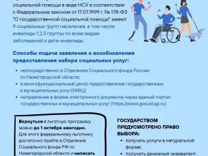 Информация о наборе социальных услуг (НСУ)